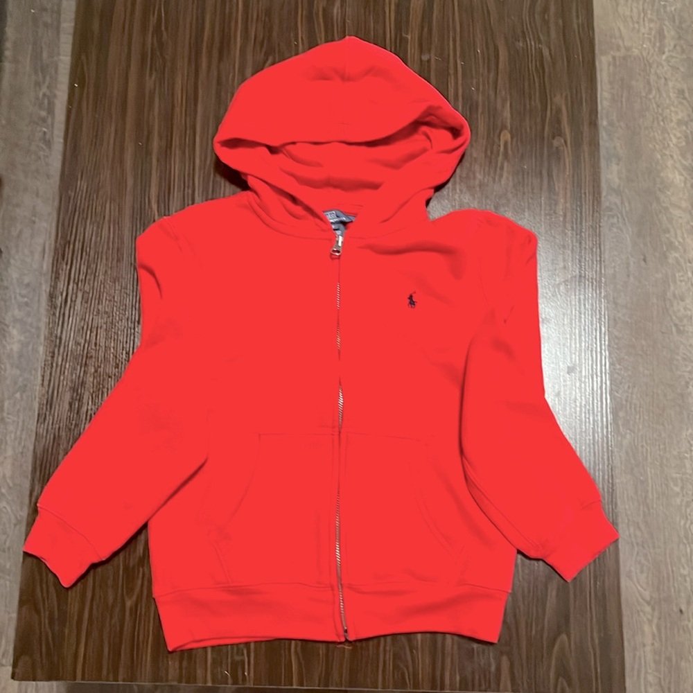 Boys Red Size 7 Long Sleeve Ralph Lauren Polo Hoodie